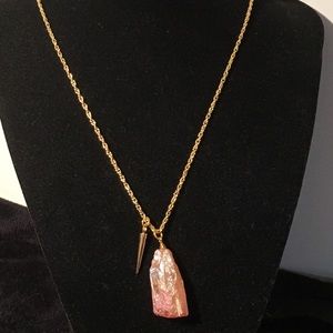 Luxe Couture Necklace Champagne Quartz Pendant